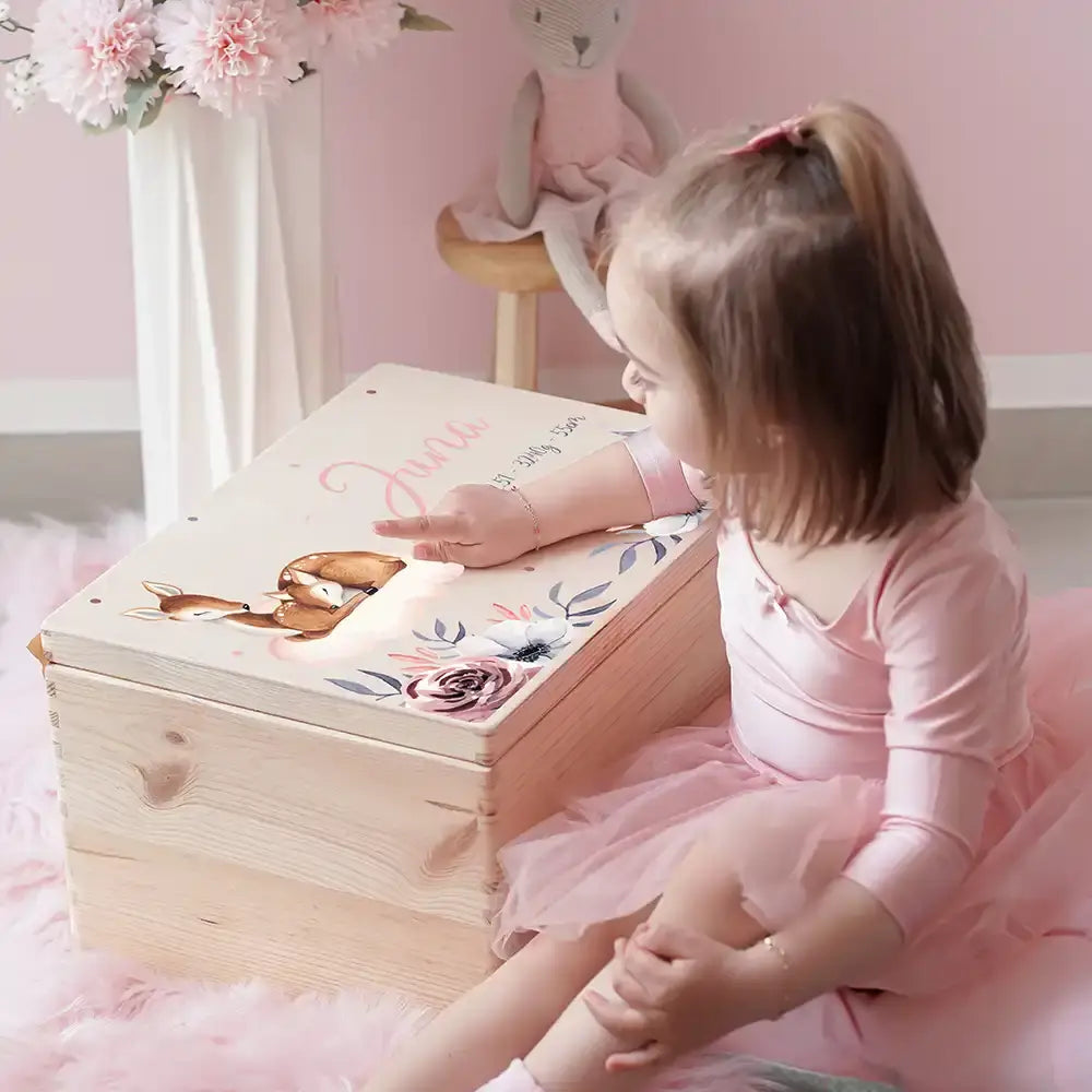 Erinnerungsbox Baby - Reh Familie