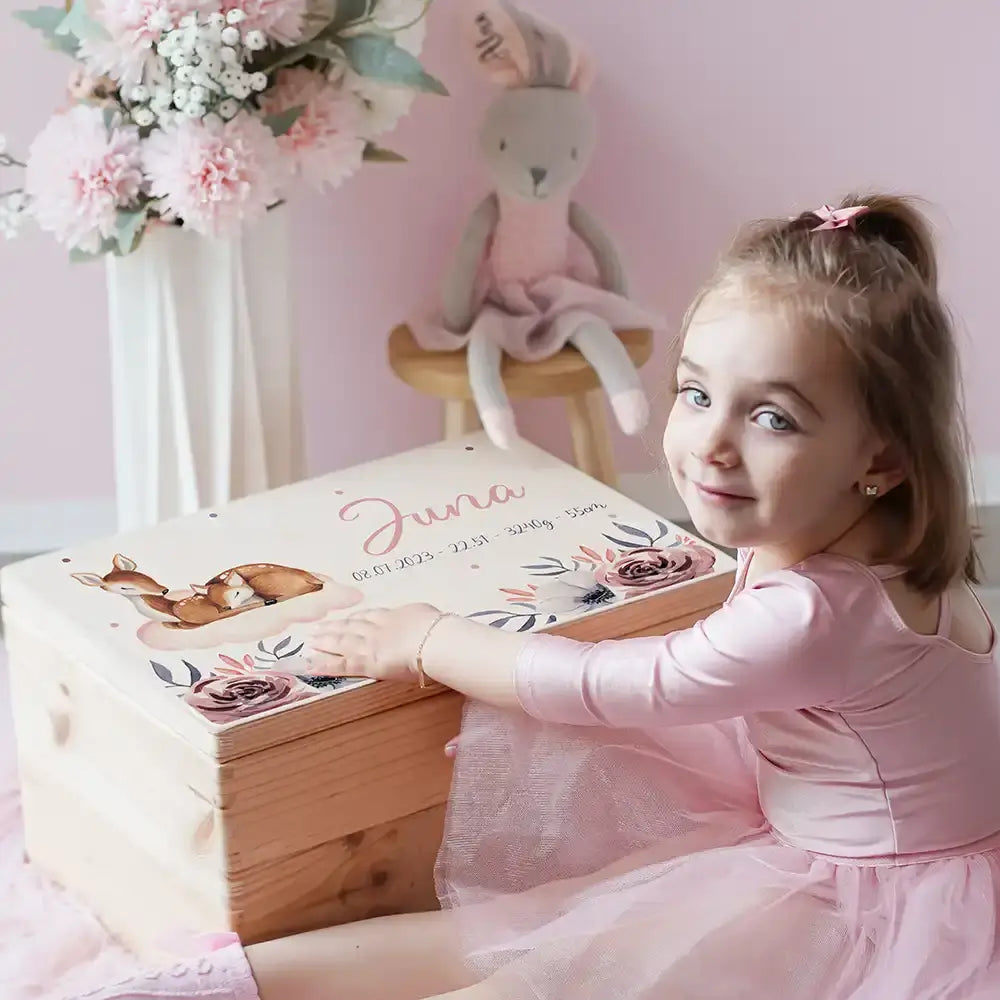 Erinnerungsbox Baby - Reh Familie