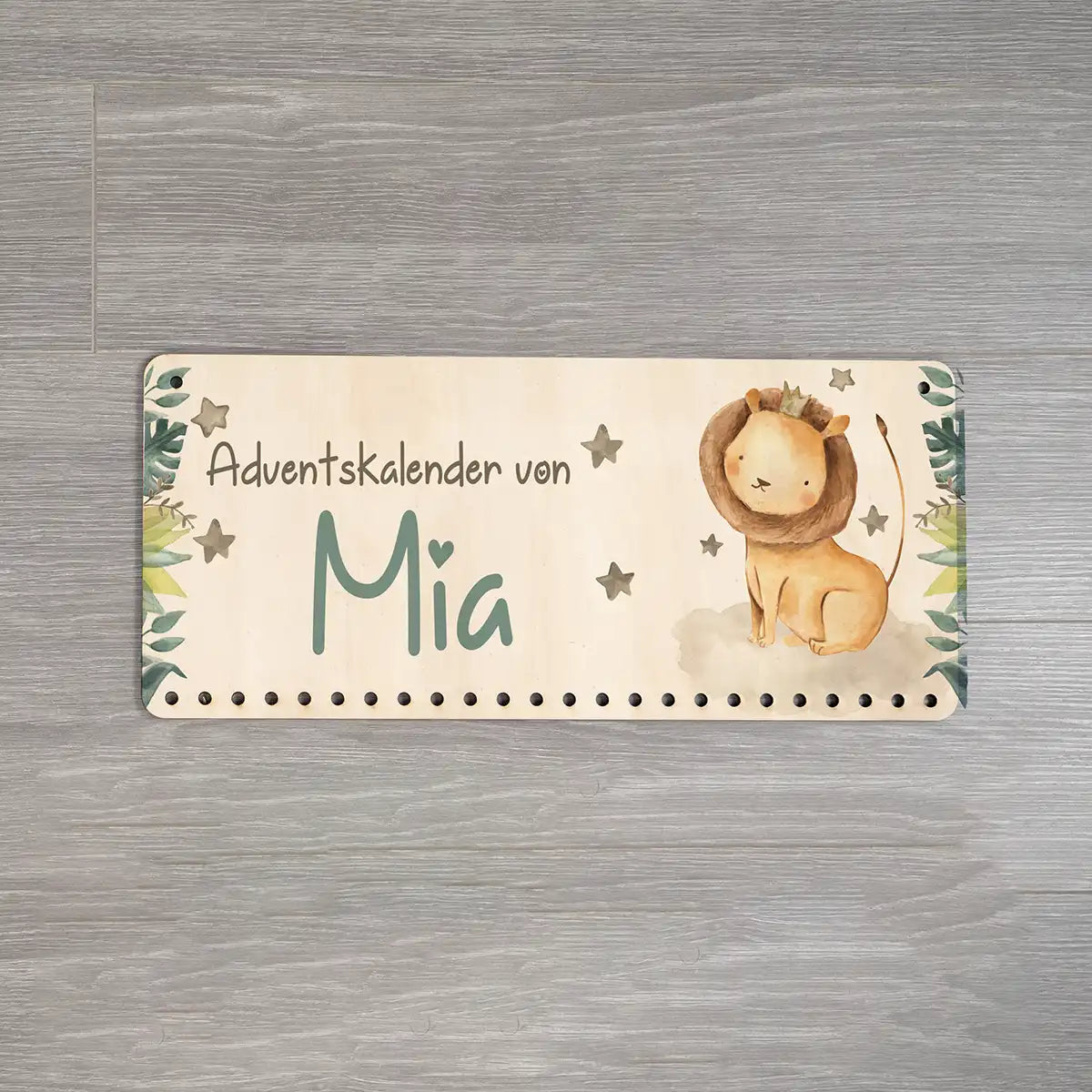 Personalisierbarer Adventskalender farbig - Löwe