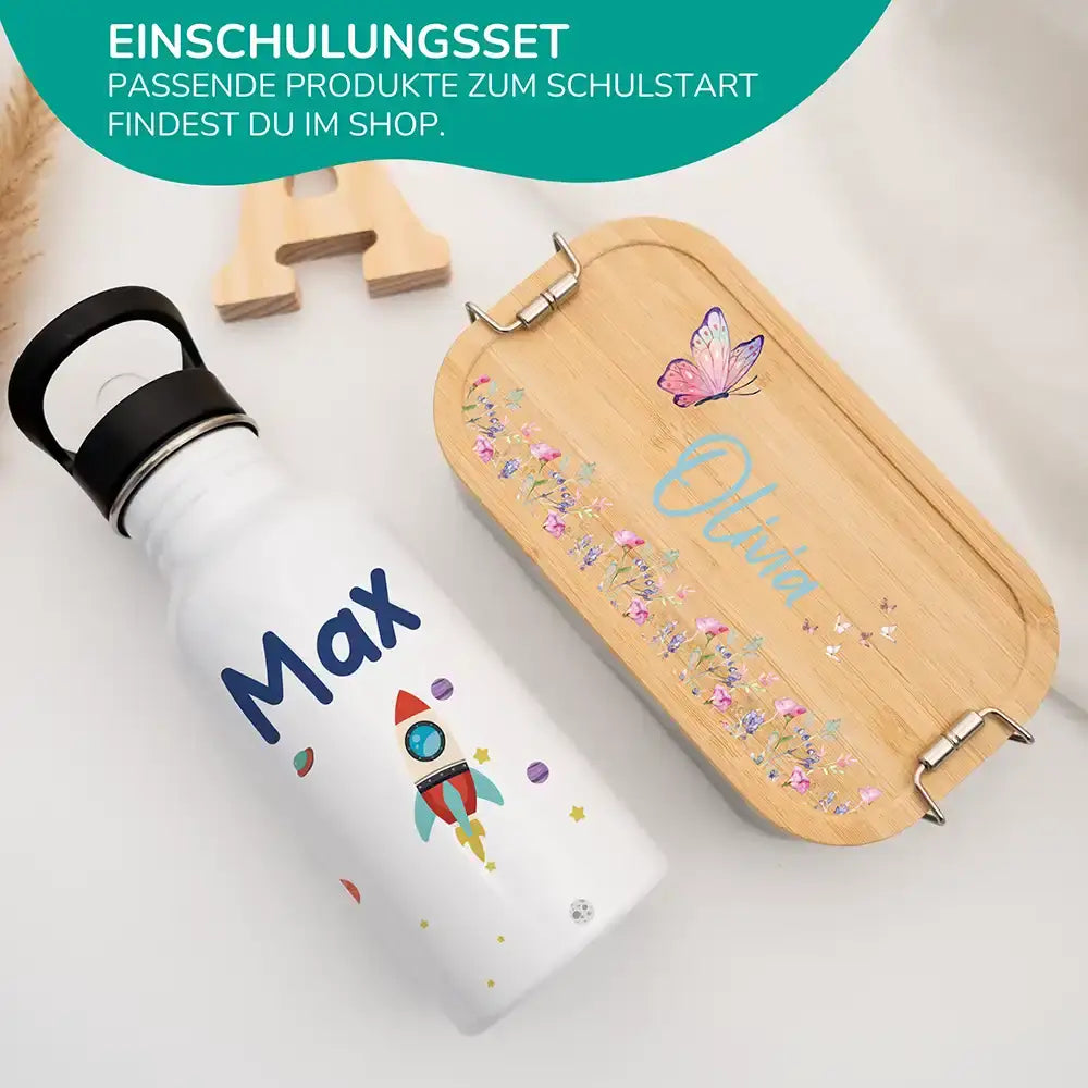 500ml edelstahl trinkflasche mit weltraumrakete design