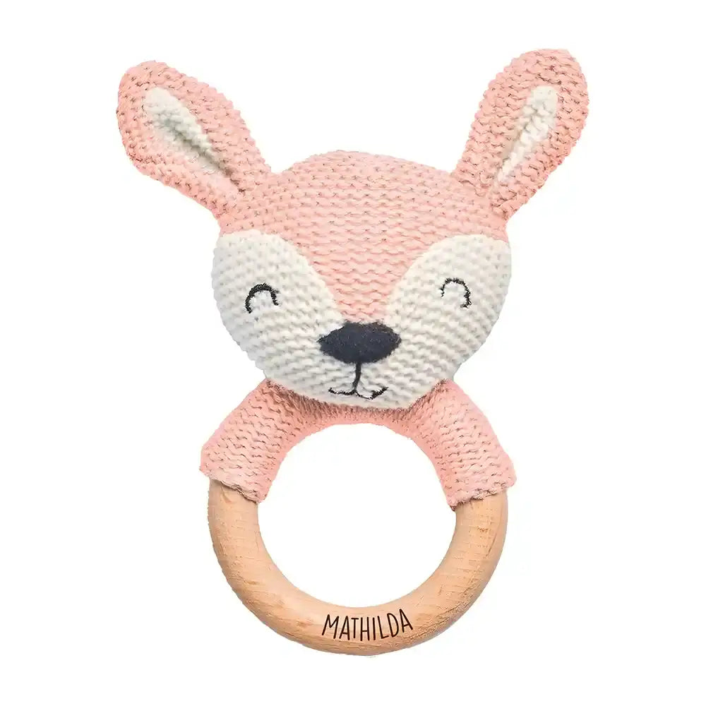Baby Beißring mit Hirsch - Rosa/Blau Ø 7cm - Zahnen leicht gemacht
