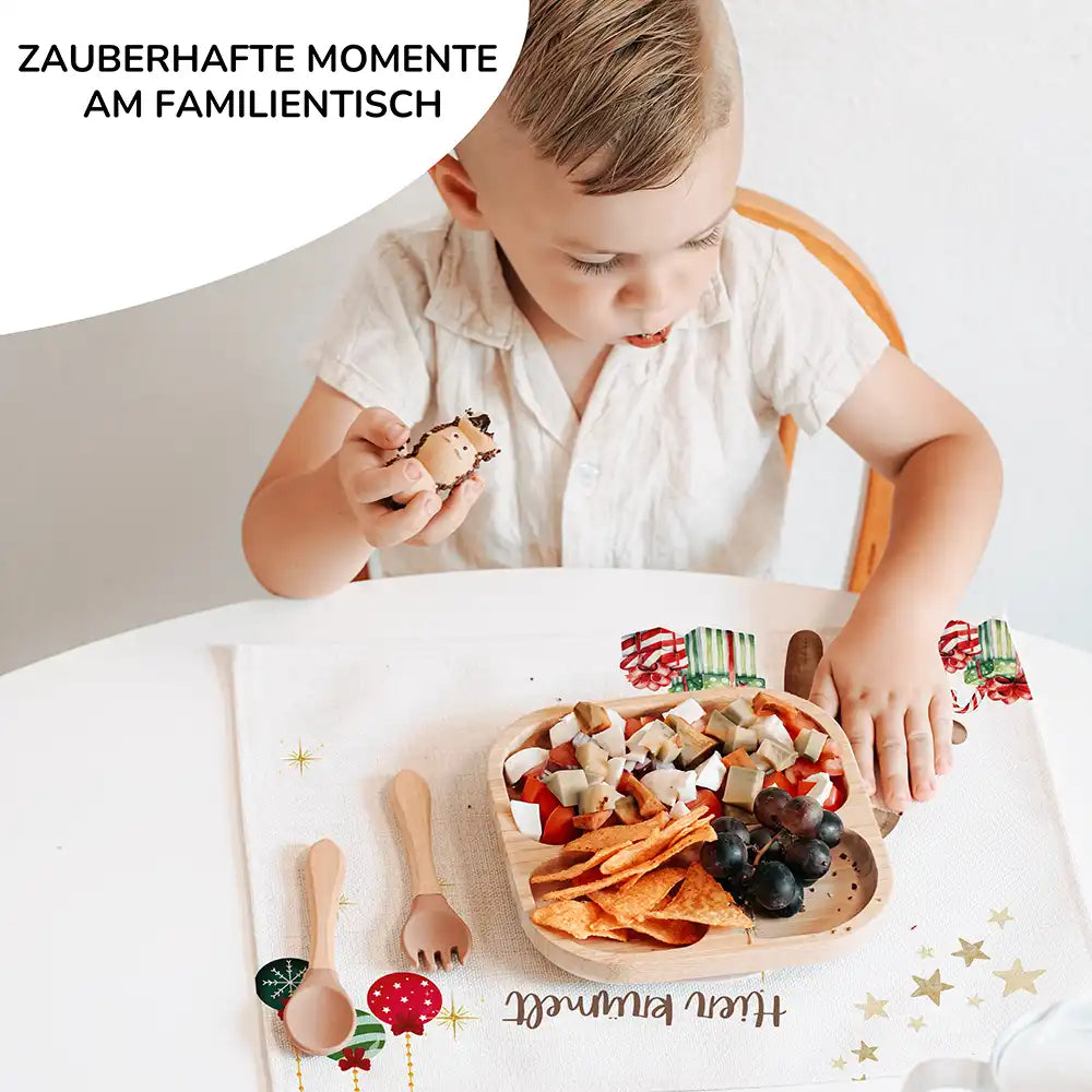 Tischset Kinder personalisiert Weihnachtsmotiv - Reh