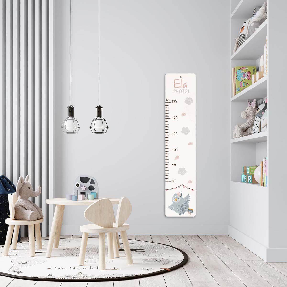 personalized Eule height chart with custom name